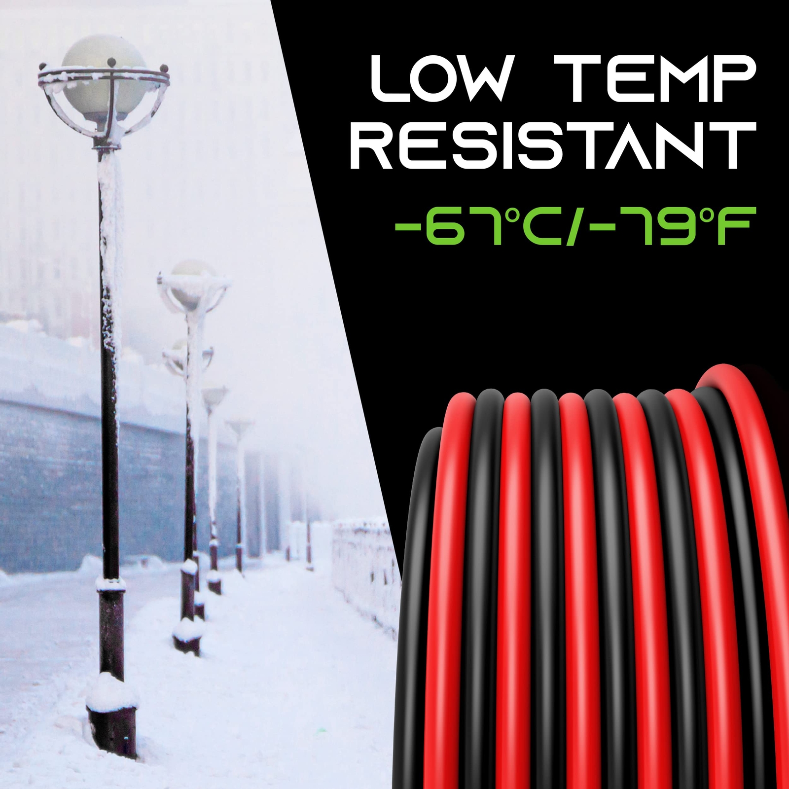 14 Gauge Silicone Wire 600V (Bonded Black/Red – 50 Feet) 14AWG Tinned, 14ga 50ft