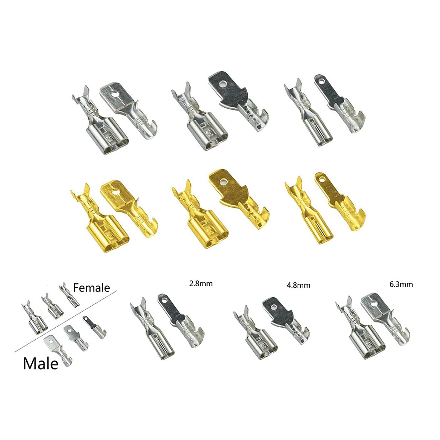 360PCS 2.8/4.8/6.3mm Spade Electrical Wire Connectors Ma/Fe Crimp Terminal/Plier