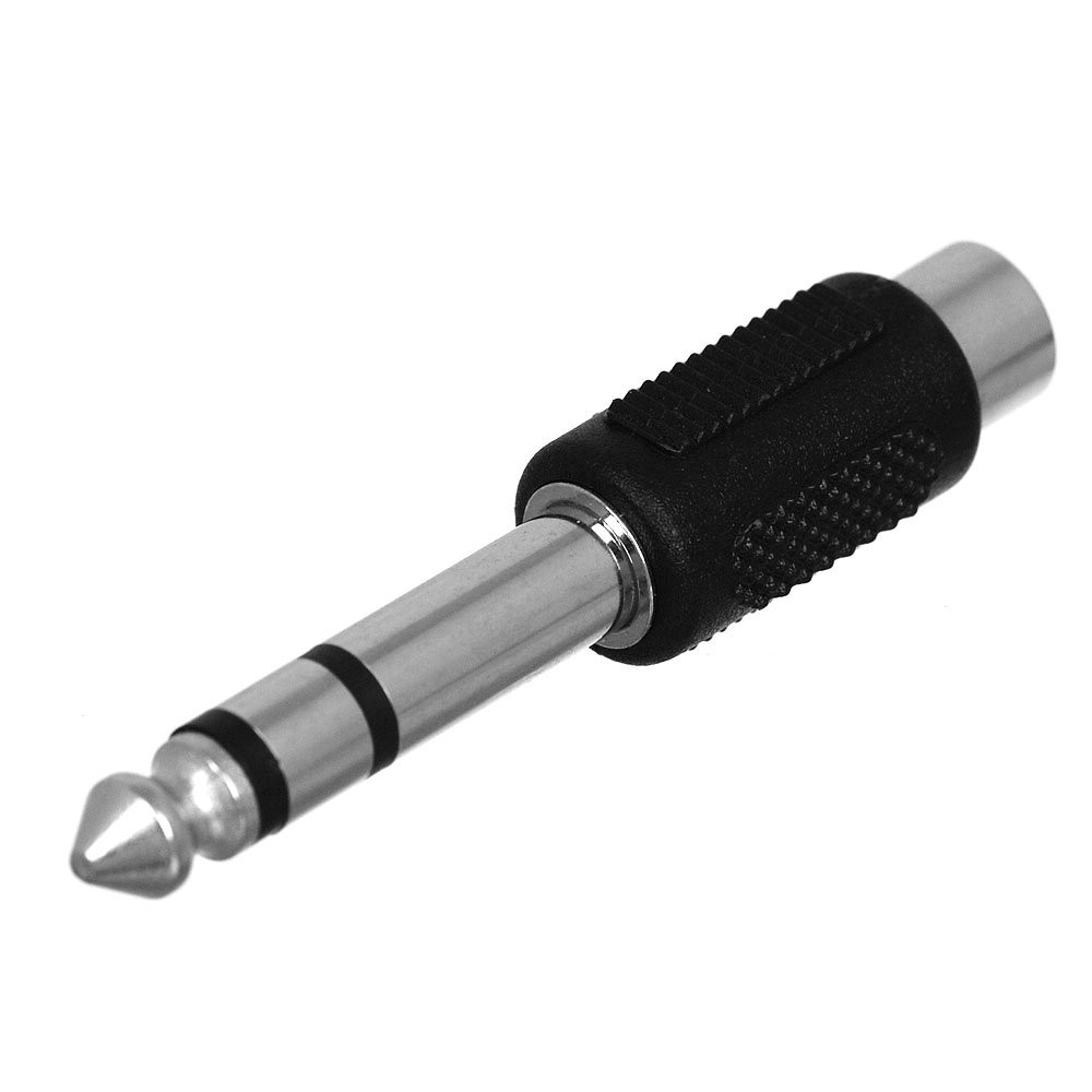 CESS 6.35mm 1/4 Inch #658: Stereo Male to RCA Female,4-Pack, Silver