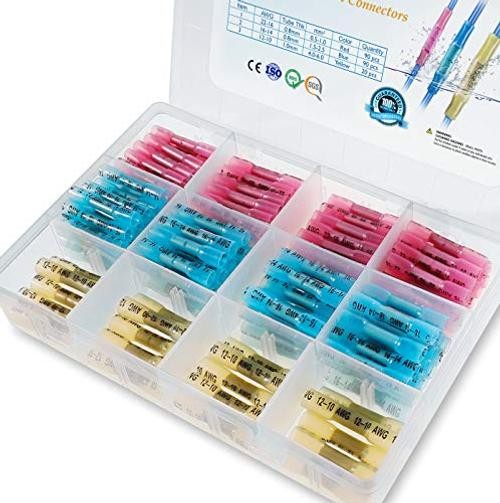 200PCS Heat Shrink Butt Wire Connector Kit, Insulated Waterproof Mix 200 PCS