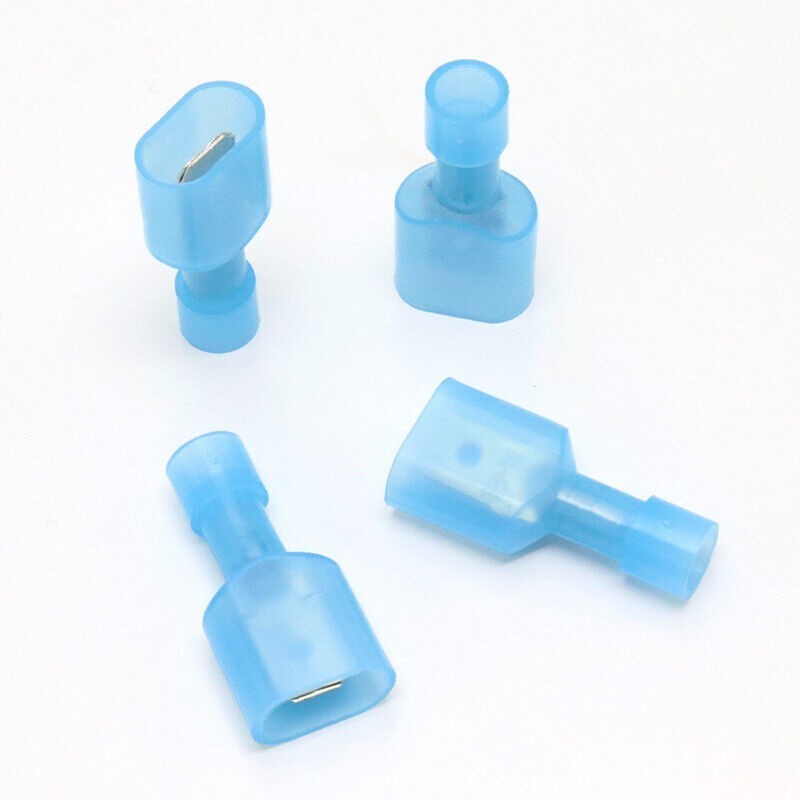 Nylon Male Insulated Wire Terminal Spade Crimp Connector 16-14AWG Gauge Blue US