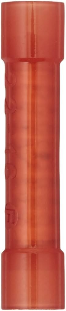 INSTALL BAY RNBC / Red Nylon Butt Connector 22-18 Gauge (Package of 100) **NEW*