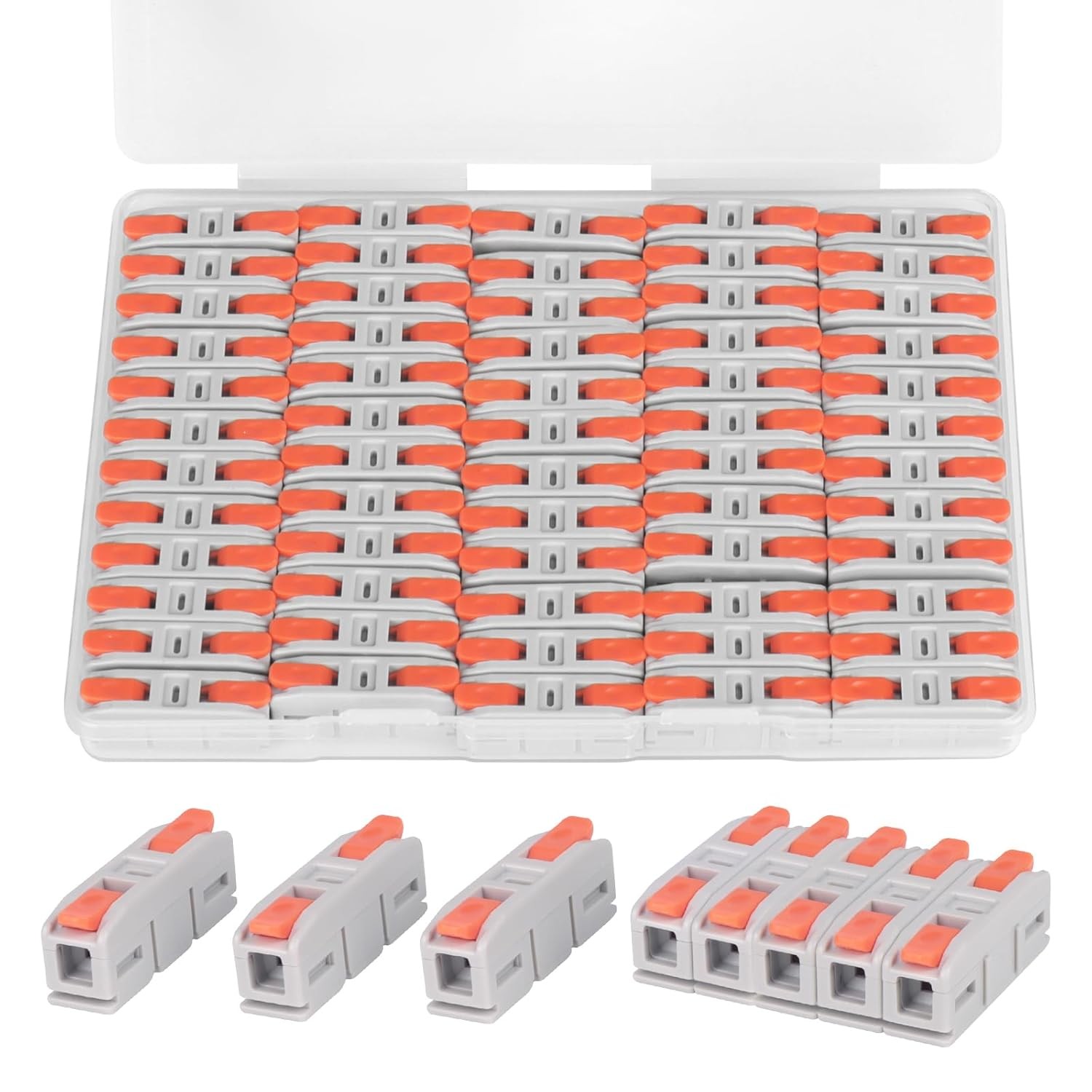 60PCS AVARBUVO Lever Wire Connectors, Mini Quick Connectors Push-in, 1 in 1 Out