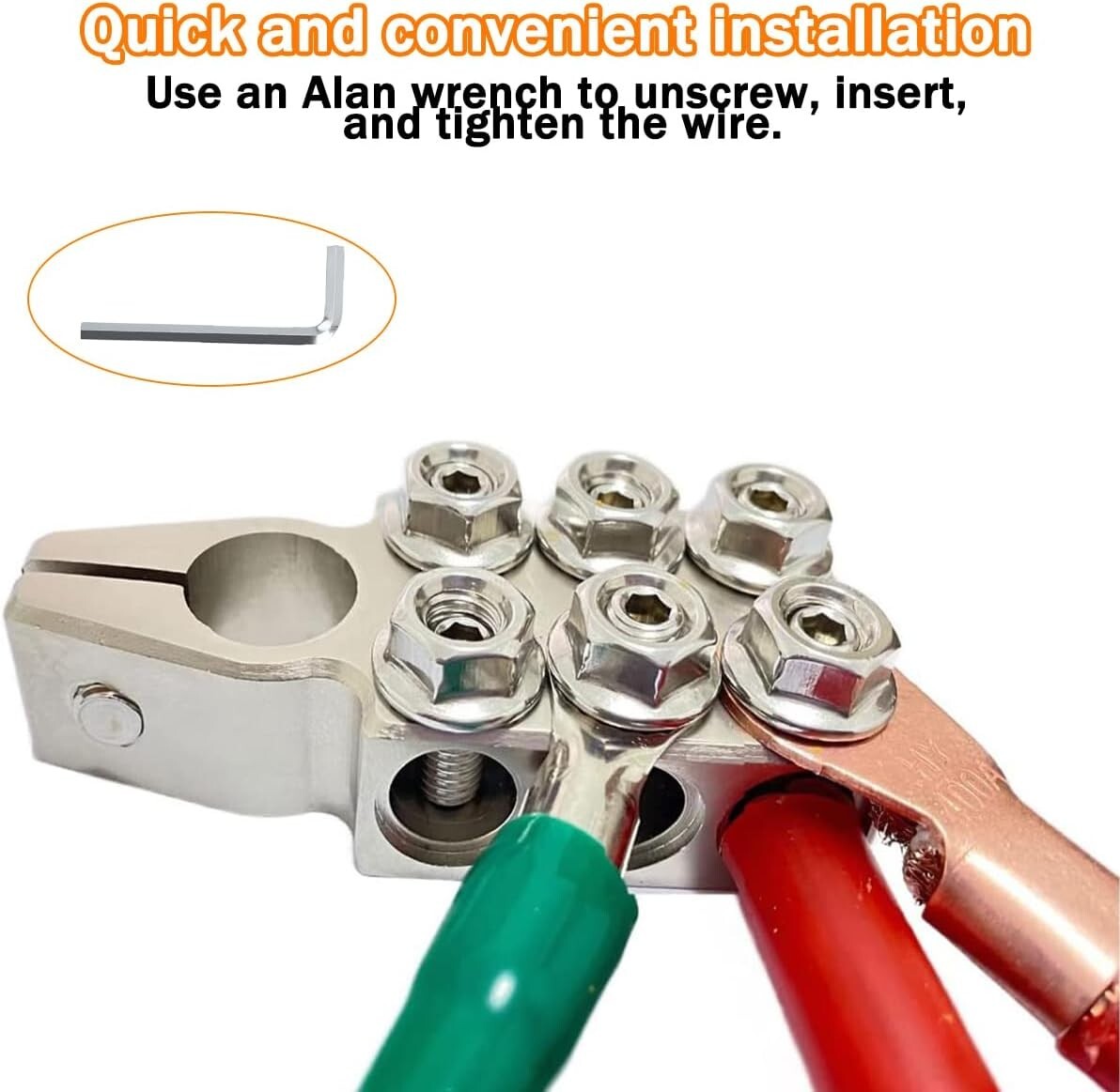 Car Battery Terminal Connector 12-Way Vehicle 8AWG up to 4/0(XL) AWG Gauge Clamp