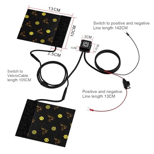 12V Heated Grip Wraps for Motorcycle/ATV/Snowmobile, Direct Battery or Acc