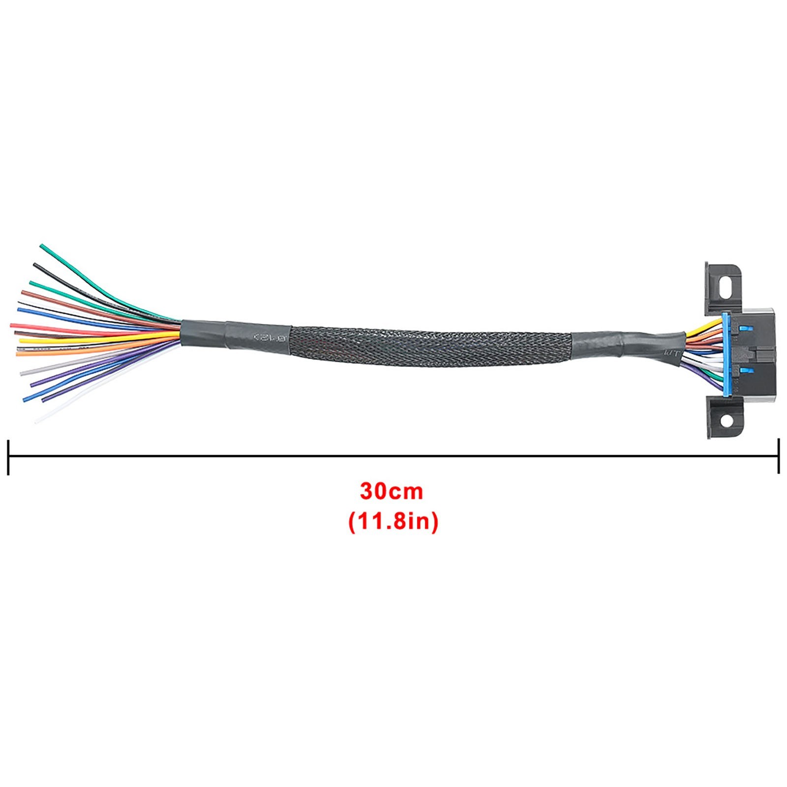 16 Pin OBD2 Female Connector to Open Cable Dash Port Pigtail Fixed Wire NEW