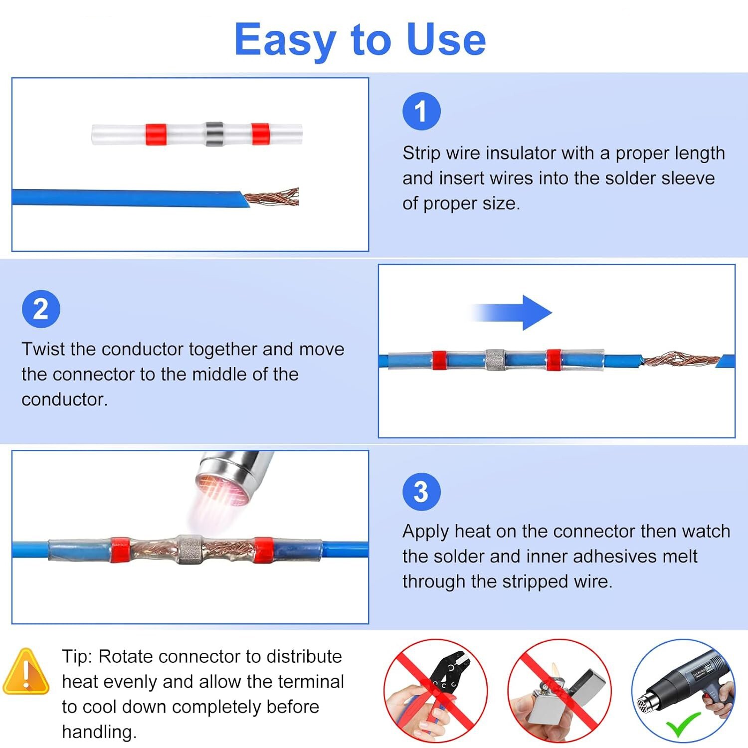 230 Waterproof Solder Seal Sleeve Heat Shrink Wire Connectors Butt Terminals Kit