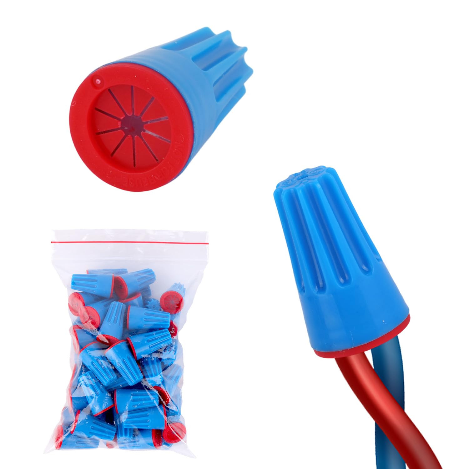 50pcs Waterproof Wire Electrical Connectors, 22AWG-14AWG Low Voltage Outdoor Cap