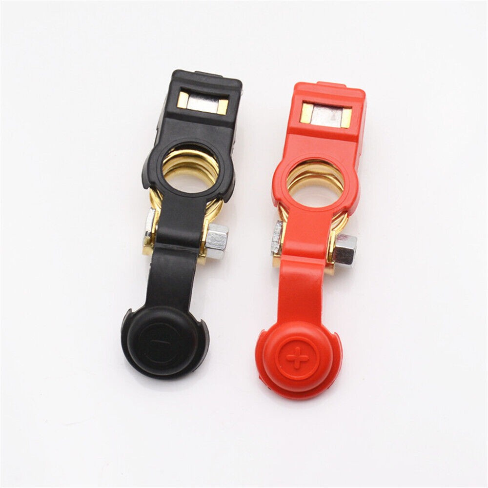 2x Car Battery Terminal Connector Clamp Clip Negative Positive / Red+Black @