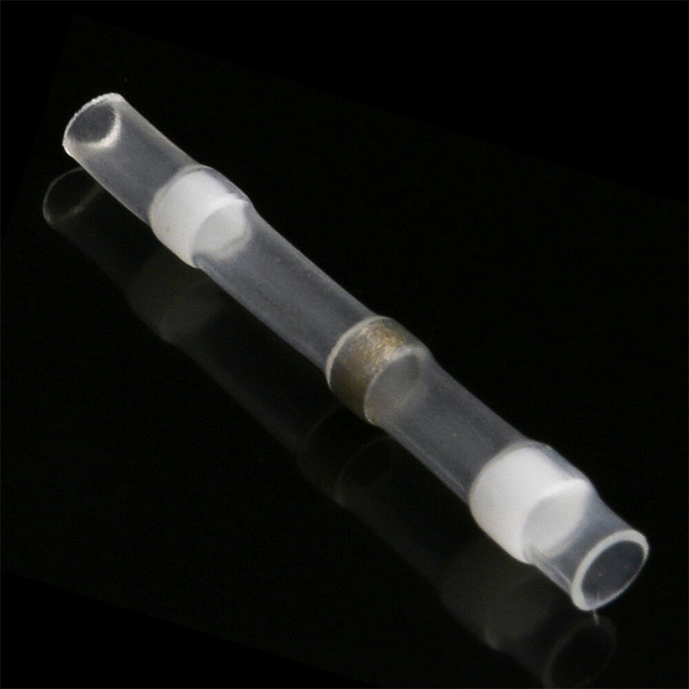 Waterproof Solder Sleeve Heat Shrink Wire Splice Connector White 100PCS 26-24AWG