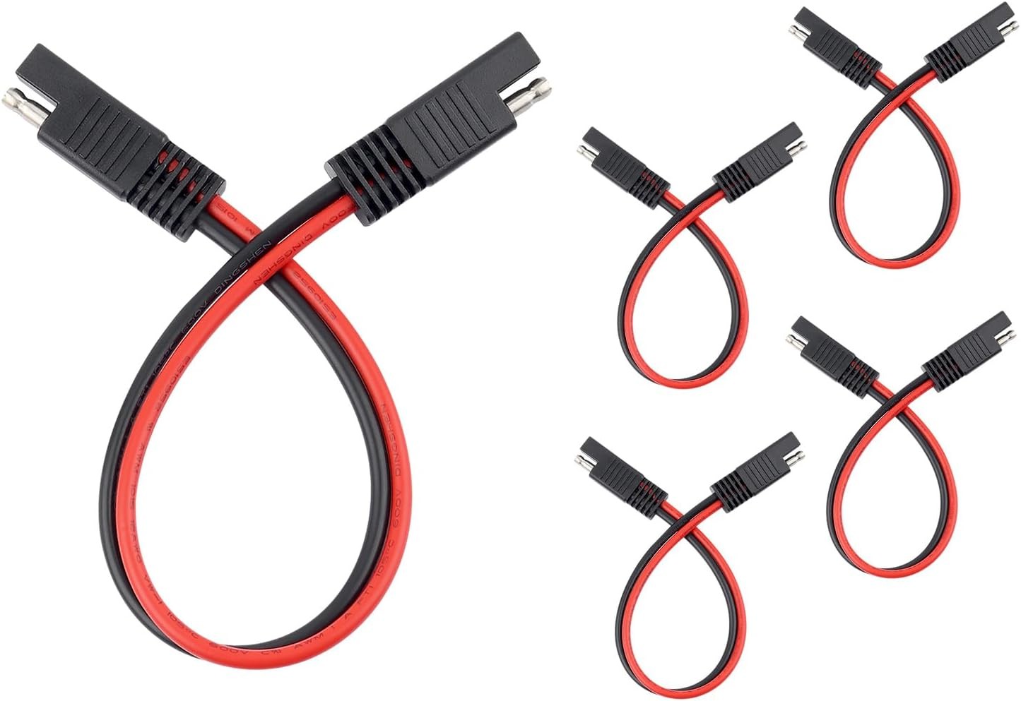 5PCS SAE Connectors Quick Disconnect Wire Harness,2 Pin SAE Plug with 12 Gauge W