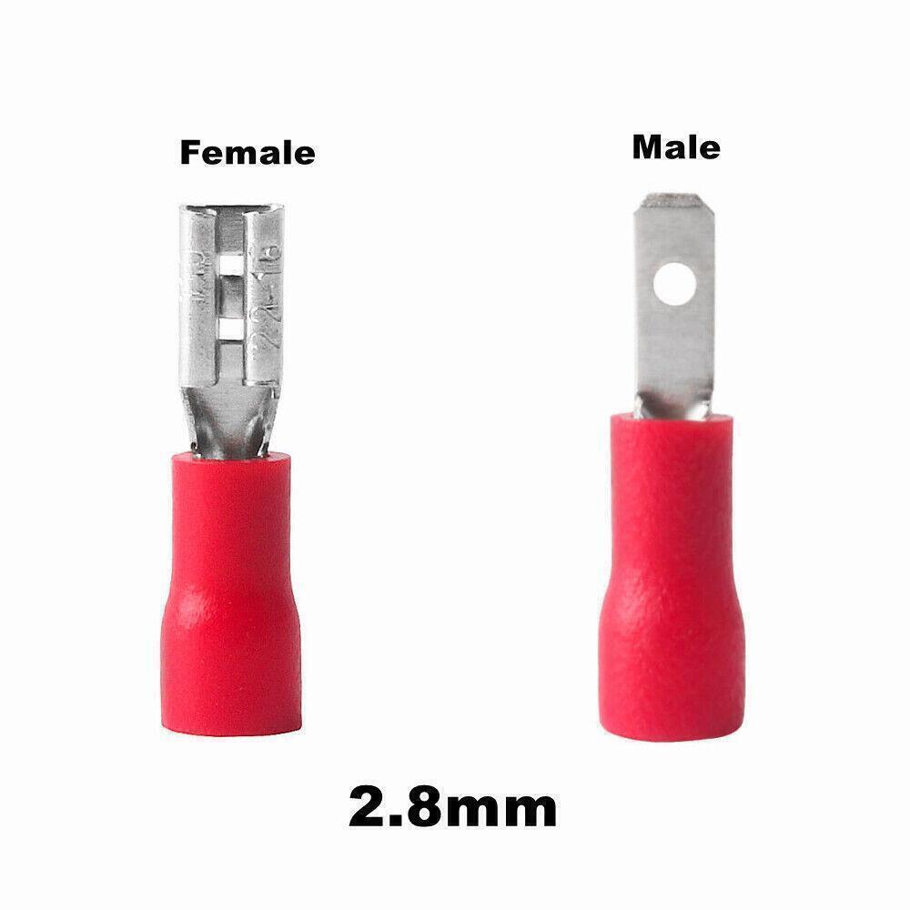Vinyl Insulated Female Male Spade Terminals 2.8 4.8 6.3mm Wire Crimp Connectors