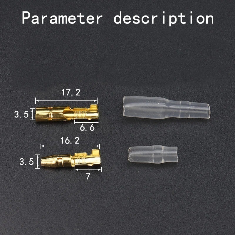 200Pcs Motorcycle Bullet Connectors Male & Female Wire Terminal Kit (50 Set)