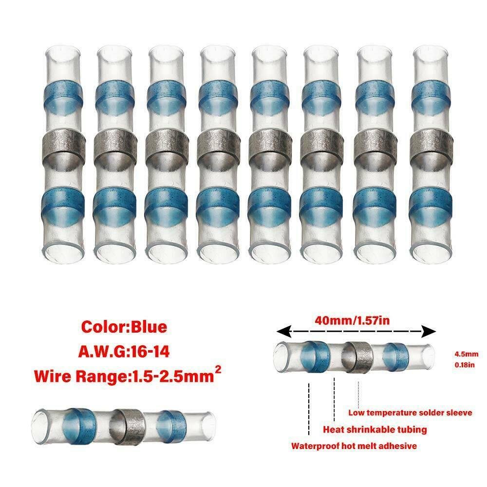 350pcs Waterproof Solder Seal Sleeve Heat Shrink Butt Wire Connectors Terminals