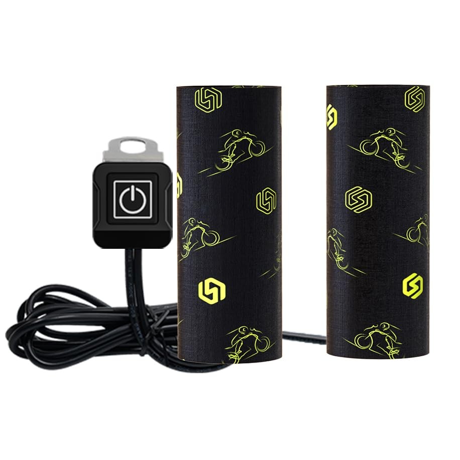 12V Heated Grip Wraps for Motorcycle/ATV/Snowmobile, Direct Battery or Acc