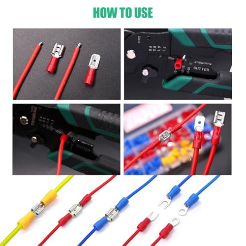 /Spade Crimp Connectors 2.8mm/4.8mm/6.3mm Male and Female Spade 125PCS