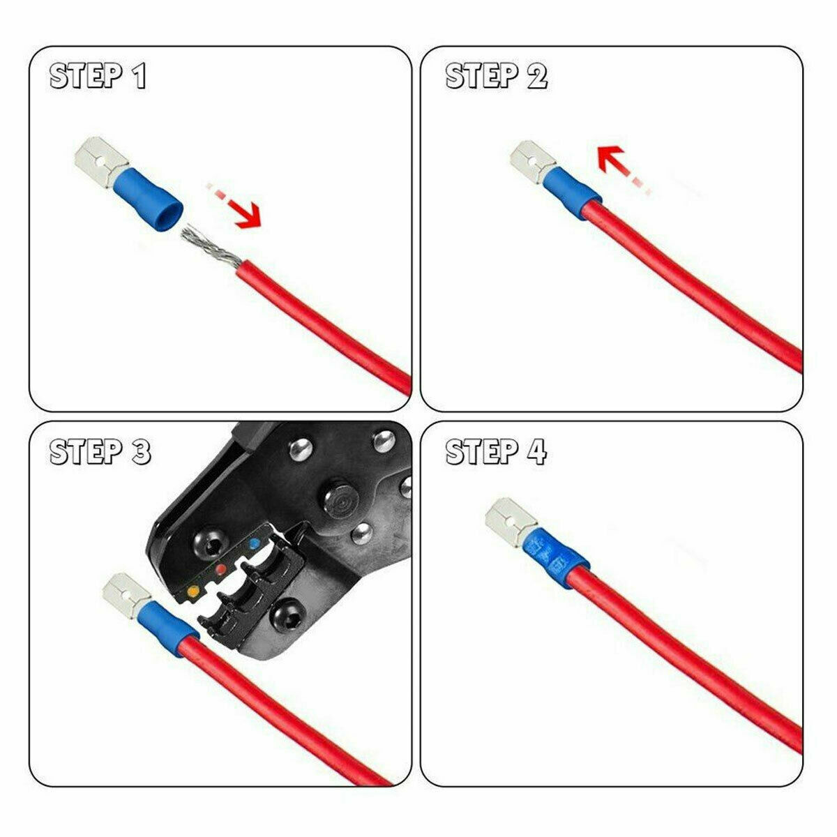 1200PCS Assorted Insulated Electrical Wire Terminals Crimp Connectors Spade Kit