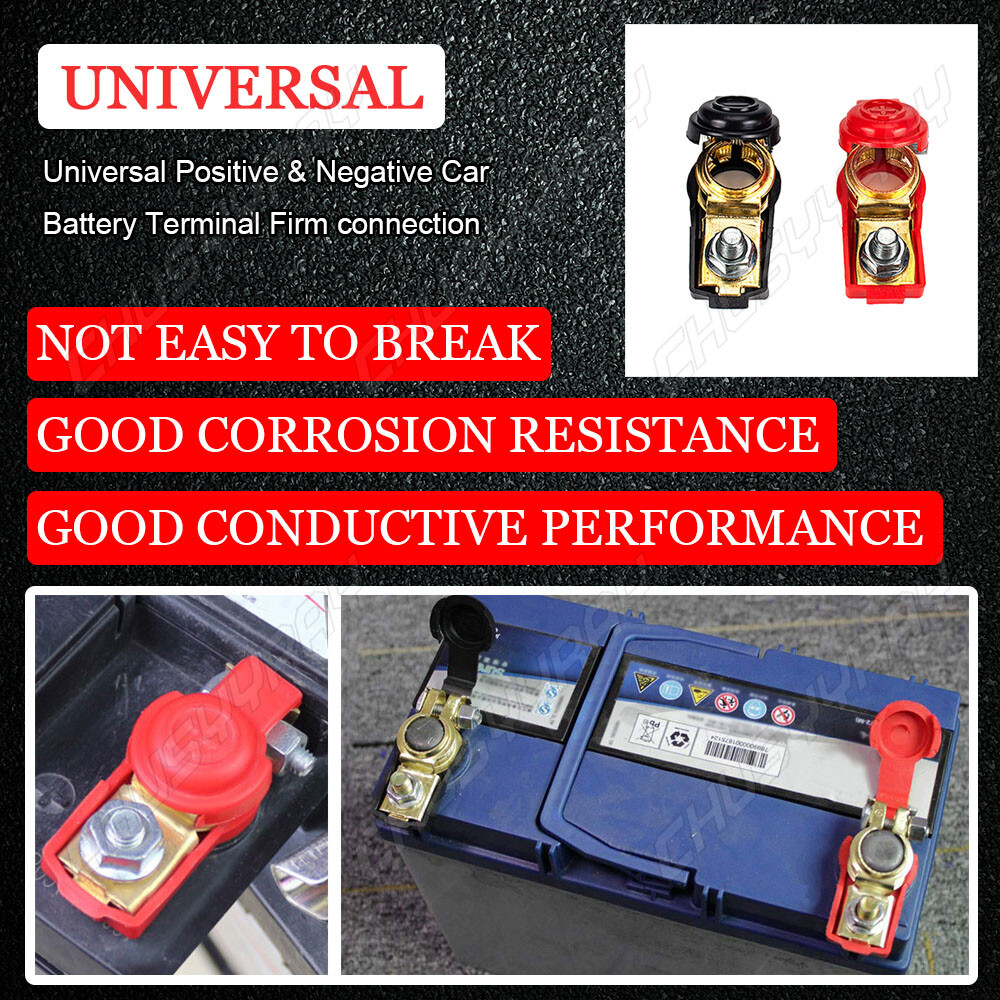 NEW Car Battery Terminal Connectors Clamp 2x Wire Lugs Cable Ends Copper Eyelet