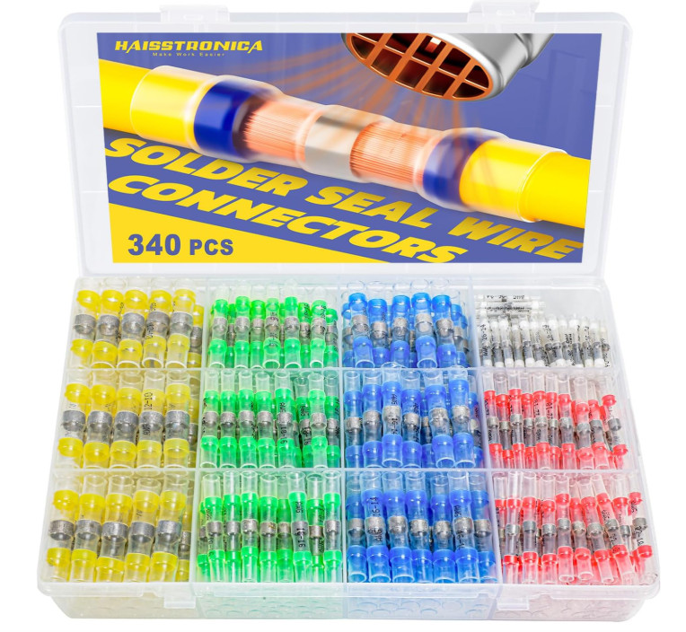 Kit de 340 conectores de soldadura termorretráctiles de calidad marina, diseñado