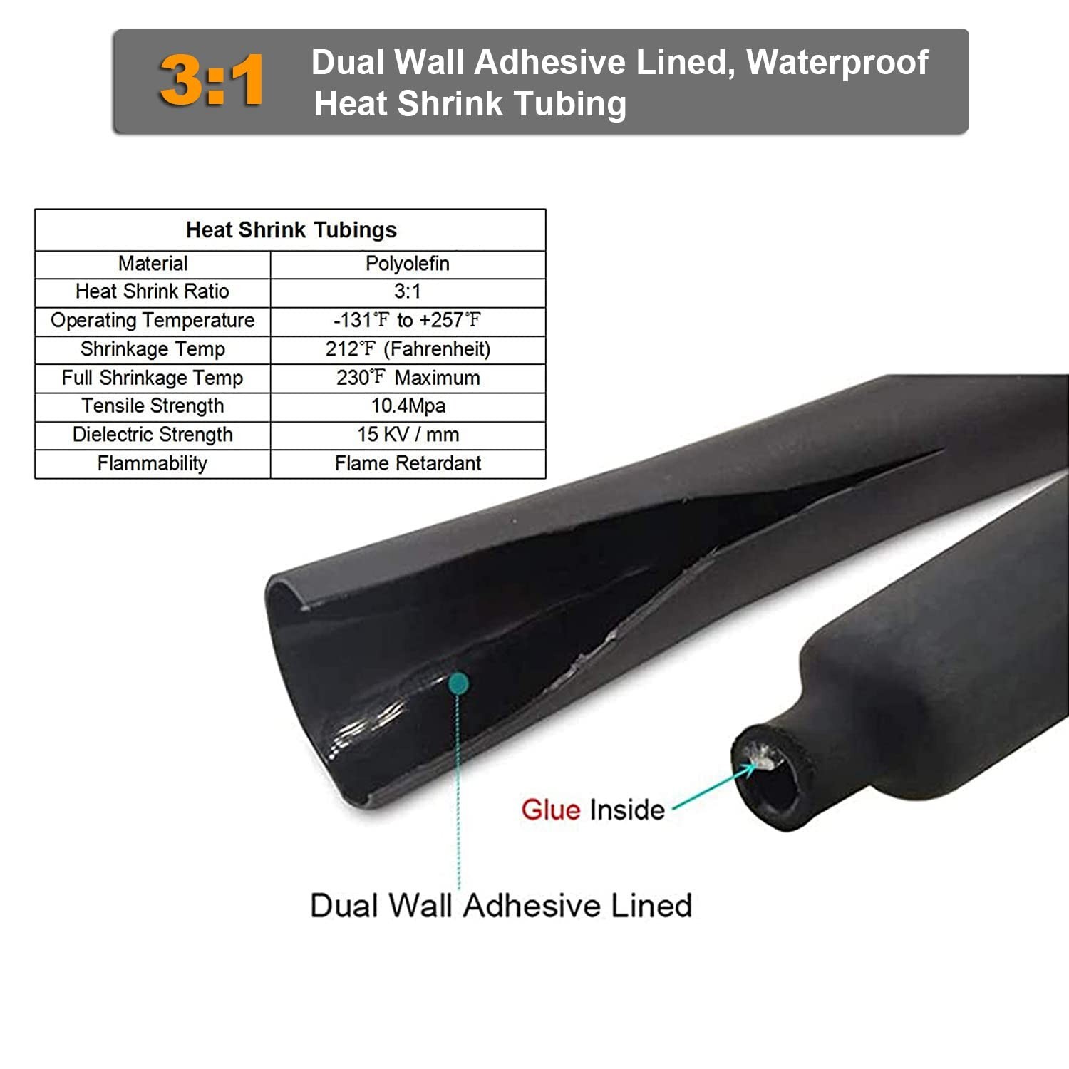 Superior 1/0 AWG Battery Lugs & Heat Shrink Tubing for DIY Electrical Projects