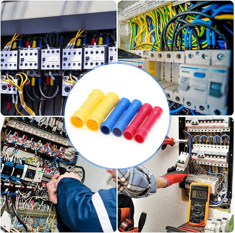 50-200x Insulated Straight Crimp Terminal Splice Butt Wire Connectors Electrical