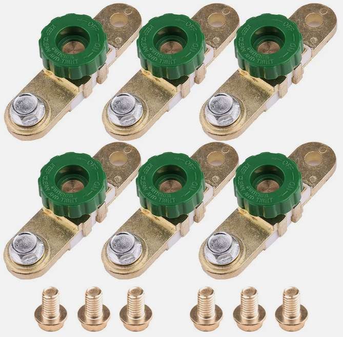 1-5Pc Side Post Battery Disconnect Switch Battery Link Terminal Kill Shut Switch