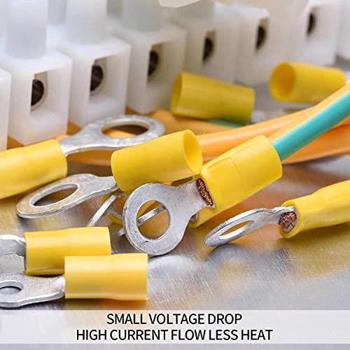 200 Pcs Mixed Quick Disconnect Electrical Ring Terminals, Insulated O Ring
