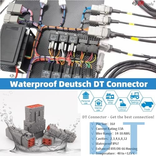 2 Pin Way Deutsch DT Connector Kit, Size 16 Stamped Contacts 14 2Pin 10Set