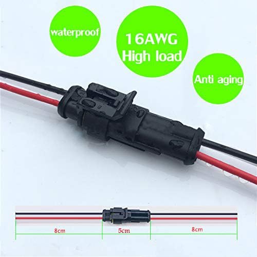 Way Car Waterproof Electrical Connector,16 AWG 2 pin Plug Auto Electrical Wir…