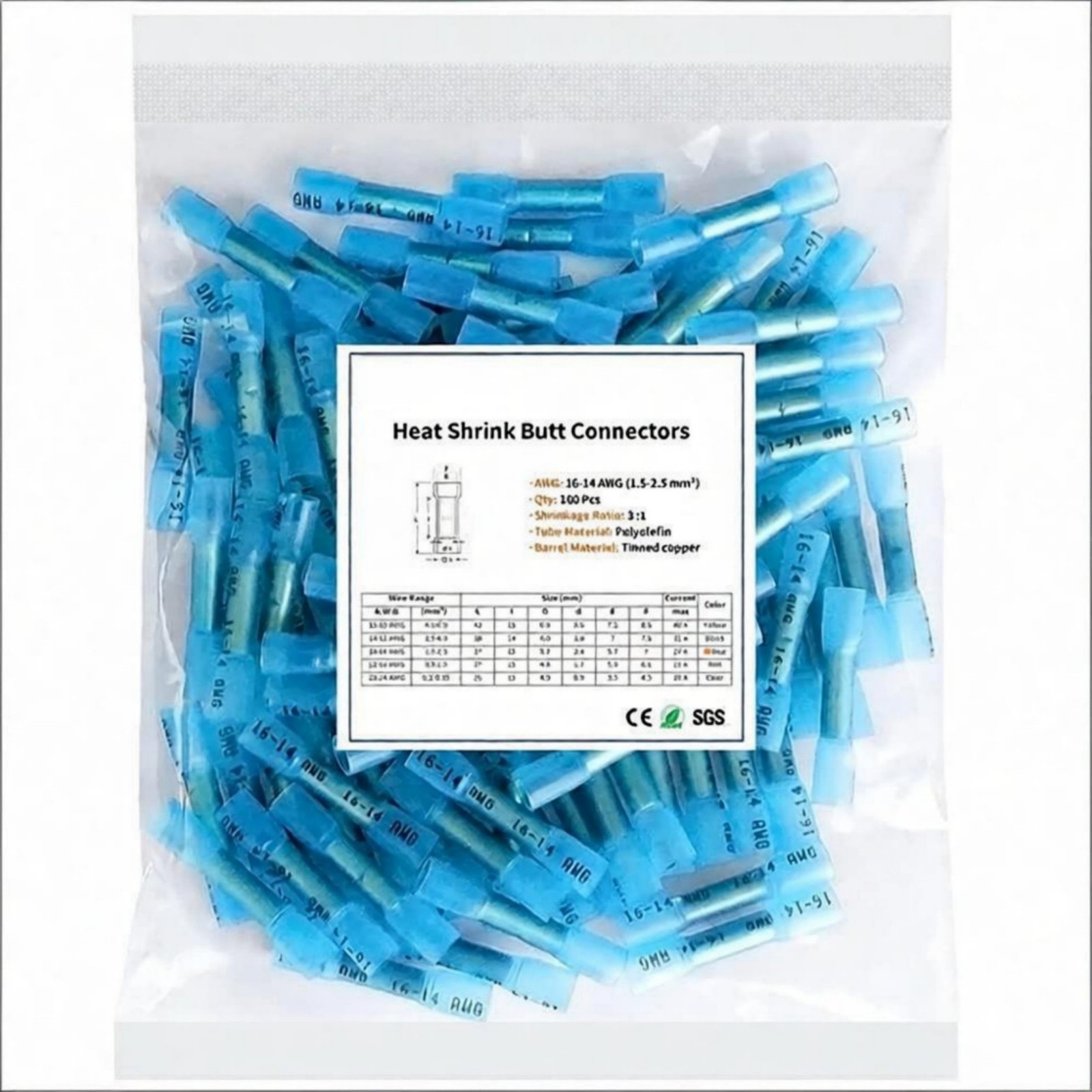 3:1 Ratio High-Shrink Ratio Wire Connectors Quick Install Tin-Plated Waterproof