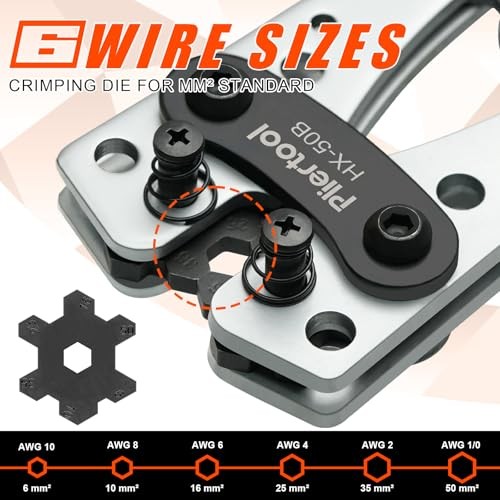 Battery Cable Crimper Tool For AWG 10-1/0 1pcs Crimping Tool+1pcs Cable Cutter