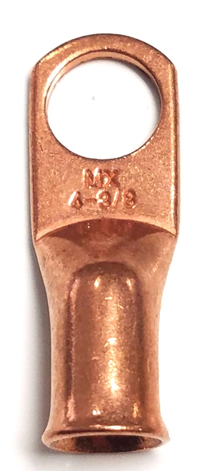 10 LOT 4 AWG Ring 3/8″ Hole Terminal Lug Bare PURE Copper Uninsulated 4 Gauge