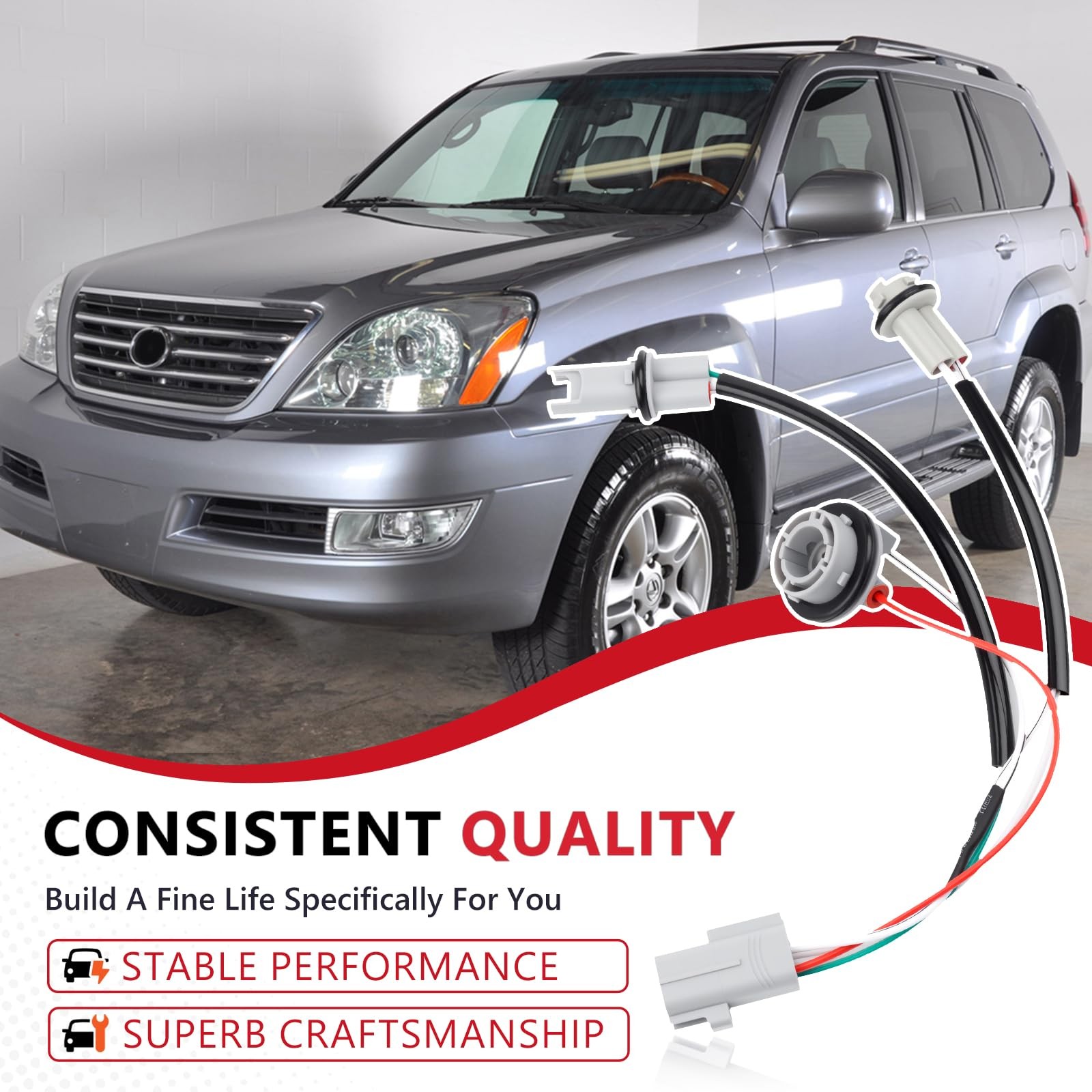 Headlight Lamp Wire Harness, Turn Signal Light Socket Compatible with Lexus