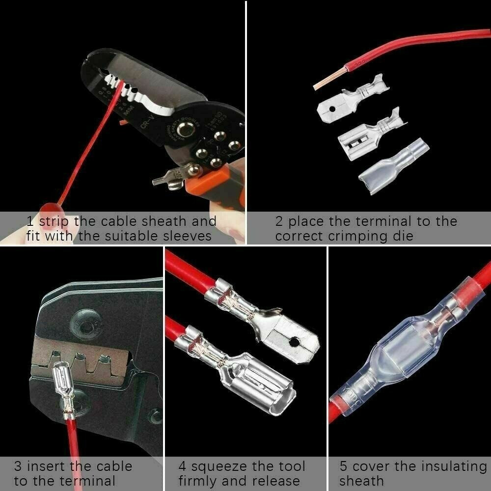 540X Assorted Insulated Crimp Spade Terminals Electrical Wire Connector Kit Set