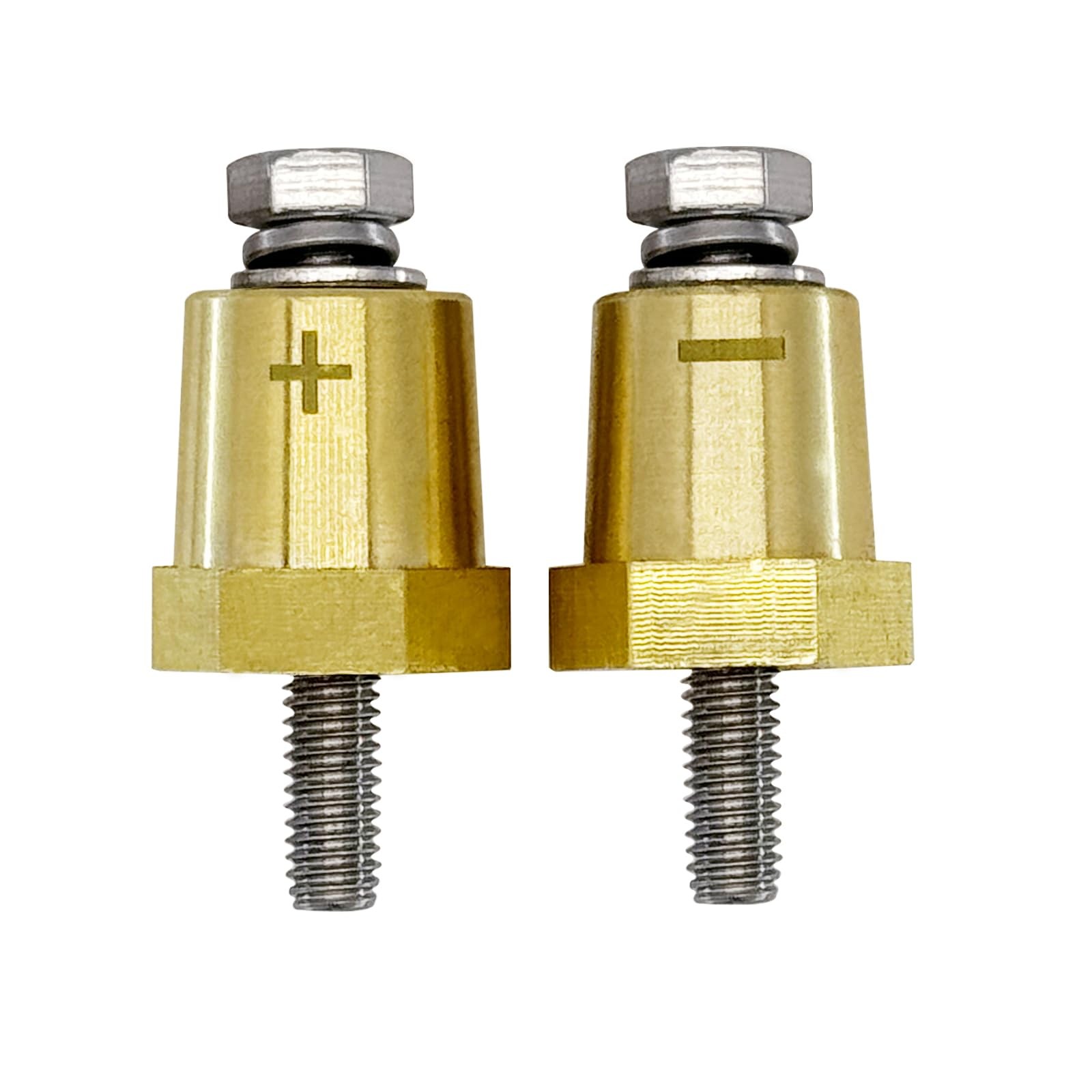 M6 Thread Brass Battery Terminal Charging Posts, Battery Post Adapter (+/-) w…