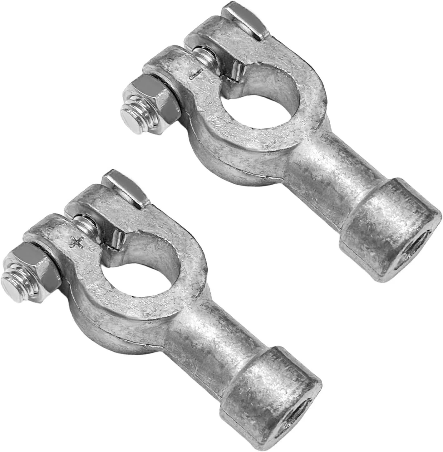 2 PCS Car Battery Connectors Positive Negative Top Post to Side Terminal Adapter