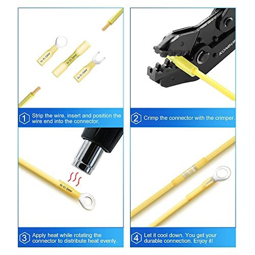 580Pcs Heat Shrink Wire Connectors – Insulated Electrical Terminals Kit 580PCS