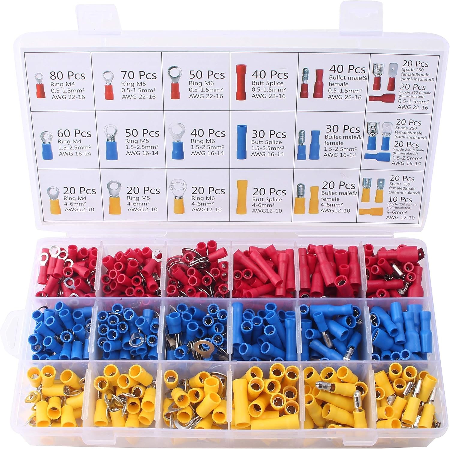 Electrical Wire Connectors Crimping Kit: 700pcs AWG 22-10 Terminals, Splices,…
