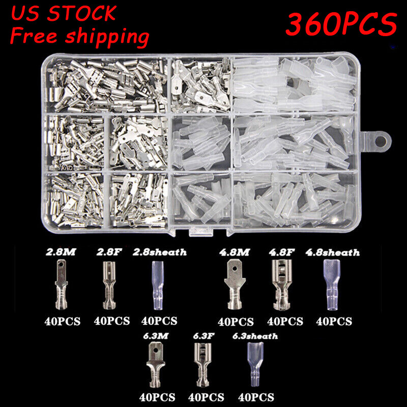 720x Assortment Male Female Spade Terminals Electrical Wire Crimp Connectors Kit