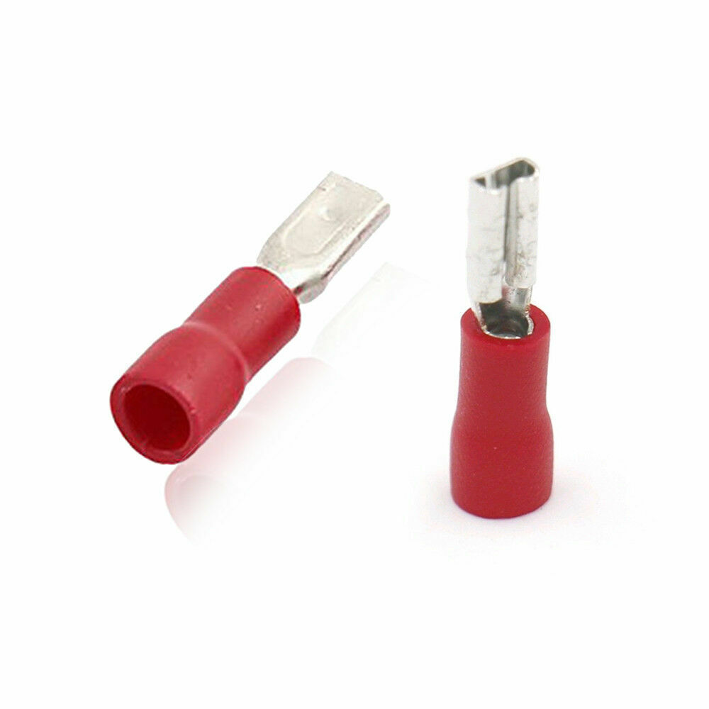 (1000) Red Insulated Female Spade Wire CrimpTerminal FDD1.25-110 2.8mm 16-22AWG