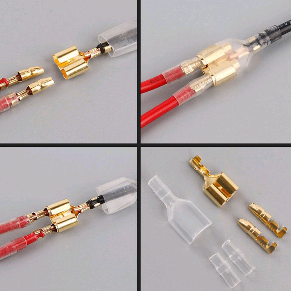 10Set 1 Female 2 Male 4.0 Bullet Crimp Terminal Car Electrical Wire Connector.