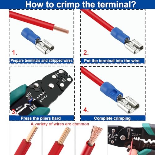 Insulated Wire Crimp Connectors Assortment tinned brass, PVC 280PCS Connectors