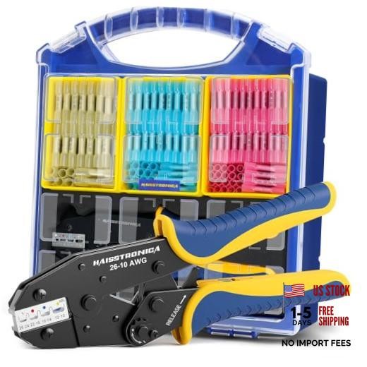 330PCS Heat Shrink Butt Connectors Set, 9″ Wire Crimper | Full-Cycle 330 PCS