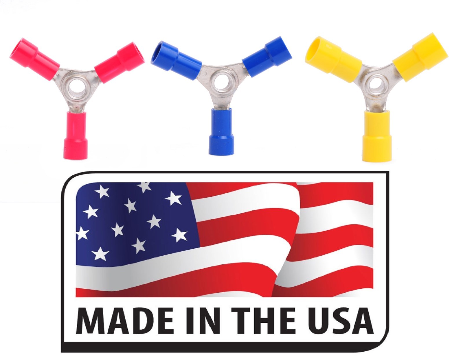 (45) 3 WAY VINYL BUTTS ALL SIZES 12-10 16-14 22-18 (15 each) CONNECTOR TERMINAL