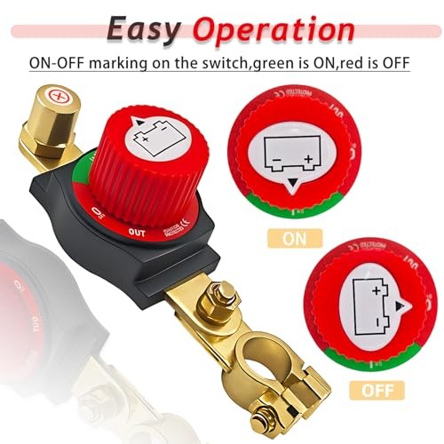 2025 New Top Post Battery Disconnect Switch,12-48V Car Battery Kill Black
