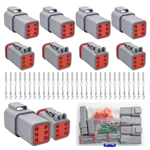 DT6 Pin Deutsch Connector Kit Waterproof Automotive Wire Connectors Gray |