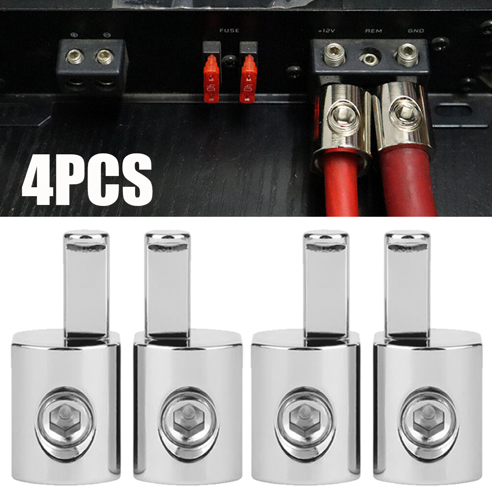 4Pc Car Audio Power/Ground 1/0 Gauge to 4 Gauge Amp Input Reducers Wire Reducer