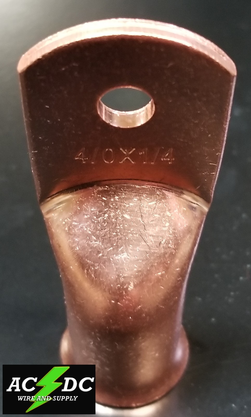 4/0 gauge Ring 1/4″ Hole Terminal BATTERY Lug Bare Copper Un-insulated AWG (15)
