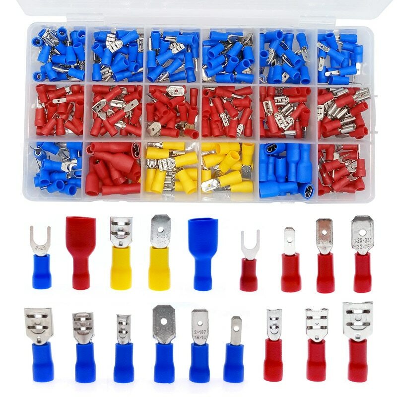 330pcs Electrical Insulated Electrical Crimp Spade Ring Terminal Wire Connectors