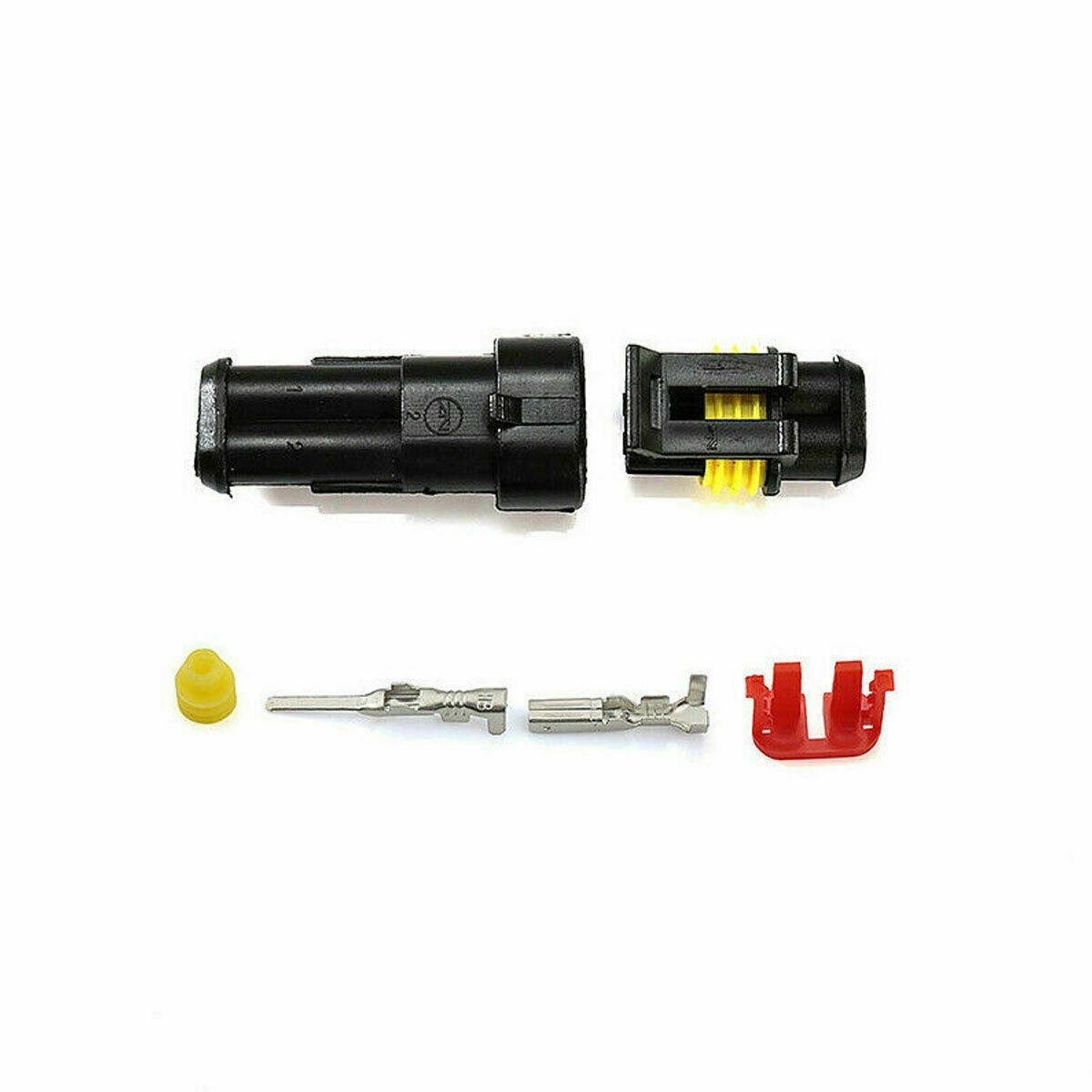 2Pin Way Car Waterproof Male Female Electrical Connector Plug Wire Kit Set Lot